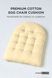 Homescapes Luxury Egg Chair Cushion, Hanging Basket Swing Chair Cushion in Cream - thumbnail 2