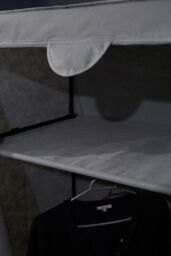 Orsina Dara Grey Fabric Wardrobe With Shelf - thumbnail 4