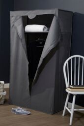 Orsina Dara Grey Fabric Wardrobe With Shelf - thumbnail 2