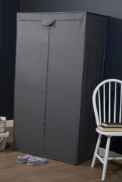 Orsina Dara Grey Fabric Wardrobe With Shelf - thumbnail 3