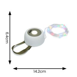 ValueLights Multi-Purpose Camping Festival Solar Hanging Light with RGB String Lights in Green - thumbnail 6