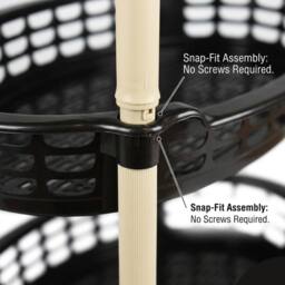 Bedsland 4 Tier Oval Vegetable Rack Strong Kitchen Storage Basket Stand in Black - thumbnail 6