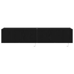 Berkfield Home TV Wall Cabinets with LED Lights 2 pcs Black Oak 80x35x31 cm - Size: 80 x 35 x 31 cm - thumbnail 7