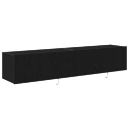 Berkfield Home TV Wall Cabinets with LED Lights 2 pcs Black Oak 80x35x31 cm - Size: 80 x 35 x 31 cm - thumbnail 5