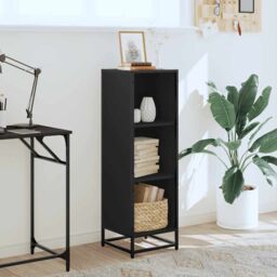 Berkfield Home Book Cabinet Black 33.5x33x107.5 cm Engineered Wood - thumbnail 3