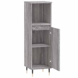 Berkfield Home Durable Bathroom Cabinet Grey Sonoma 30x30x100 cm Engineered Wood - Size: 30 x 30 x 100 cm - thumbnail 6
