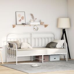 Berkfield Home Daybed Frame in White, 75x190 cm, Made of Steel in White - Size: 75x190 cm - thumbnail 1