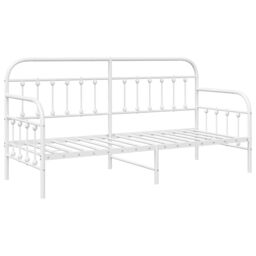 Berkfield Home Daybed Frame in White, 75x190 cm, Made of Steel in White - Size: 75x190 cm - thumbnail 2
