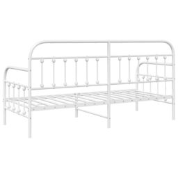 Berkfield Home Daybed Frame in White, 75x190 cm, Made of Steel in White - Size: 75x190 cm - thumbnail 8