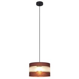 Netlighting Helen Cylindrical Pendant Ceiling Light Brown Gold Black 25cm - thumbnail 2