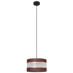 Netlighting Helen Cylindrical Pendant Ceiling Light Brown Gold Black 25cm - thumbnail 4
