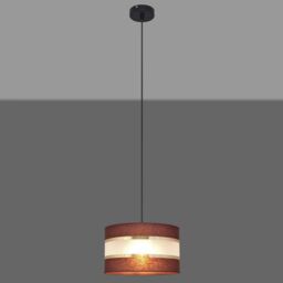 Netlighting Helen Cylindrical Pendant Ceiling Light Brown Gold Black 25cm - thumbnail 5