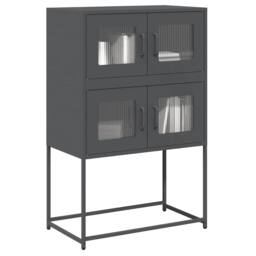 Berkfield Home Highboard Anthracite 68x39x107 cm Steel in Dark Grey - Size: 68 x 39 x 107 cm - thumbnail 2