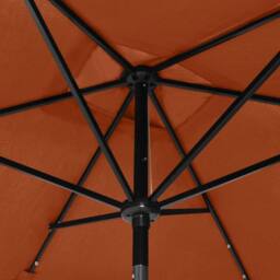 Berkfield Home Parasol with LEDs & Steel Pole Terracotta 2x3 m in Burnt Orange - thumbnail 9