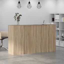 Berkfield Home Reception Desk Sonoma Oak 180x50x103.5 cm Engineered Wood in Brown - thumbnail 4