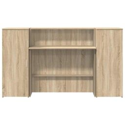 Berkfield Home Reception Desk Sonoma Oak 180x50x103.5 cm Engineered Wood in Brown - thumbnail 5