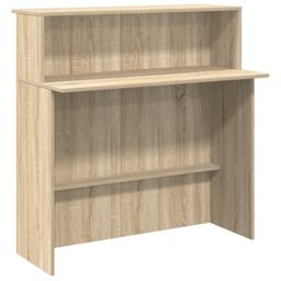 Berkfield Home Reception Desk Sonoma Oak 180x50x103.5 cm Engineered Wood in Brown - thumbnail 8