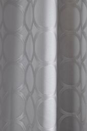 Appletree 'Cassina' Circular Patterned Pair of Eyelet Curtains in Silver - Size: 117 cm width x 137 cm drop - thumbnail 3