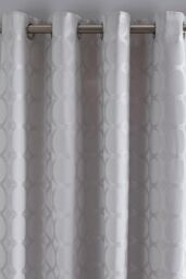 Appletree 'Cassina' Circular Patterned Pair of Eyelet Curtains in Silver - Size: 117 cm width x 137 cm drop - thumbnail 2