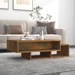 Berkfield Home Decorative Coffee Table Smoked Oak 105x55x32 cm Engineered Wood in Brown - Size: 105 x 55 x 32 cm - thumbnail 2