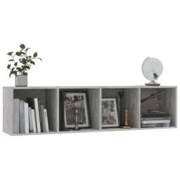 Berkfield Home Book Cabinet/TV Cabinet Concrete Grey 143x30x36 cm - Size: 143 x 30 x 36 cm - thumbnail 5