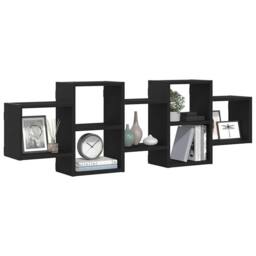 Berkfield Home Wall Shelf Black Oak 129x18x42 cm Engineered Wood - Size: 129 x 18 x 42 cm - thumbnail 4