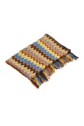 Living and Home Bohemian Sofa Throw Blanket with Tassels in Brown - thumbnail 4
