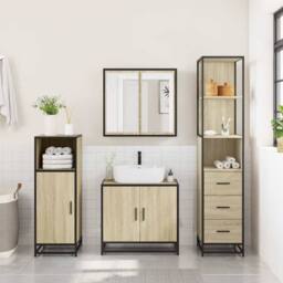 Berkfield Home Comfortable Bathroom Cabinet Sonoma Oak 35x37.5x166 cm Engineered Wood in Light Brown