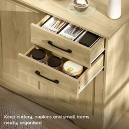 HOMCOM Sideboard with Soft-Close Doors, Modern Storage Cabinet Natural - thumbnail 6