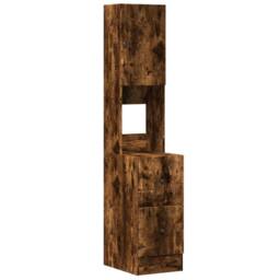 Berkfield Home Kitchen Cabinet Smoked Oak 35x50x180 cm Engineered Wood in Brown - Size: 35 x 50 x 180 cm