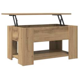 Berkfield Home Coffee Table Artisan Oak 79x49x41 cm Engineered Wood in Brown - Size: 79 x 49 x 41 cm - thumbnail 8