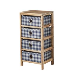 Home Source Wooden Chest 4 Storage Drawers Bedroom Organiser Coastal Style in Brown - thumbnail 7