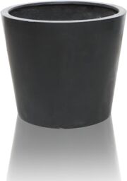 Primrose Set of 2 Polystone Black Round Indoor Outdoor Planter 40cm - thumbnail 2