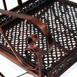 Kelvenix Rocking Chair Outdoor Metal Vintage Style Garden Seat in Brown - Size: 0.6m2 - thumbnail 5