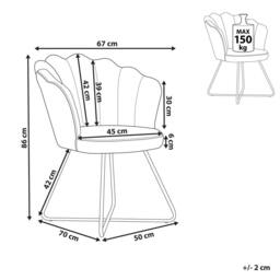 Wyld and Coco X Armless Bouclé Shell Chair White - Black Metal Frame - thumbnail 4