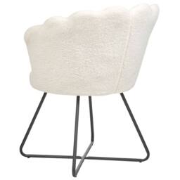 Wyld and Coco X Armless Bouclé Shell Chair White - Black Metal Frame - thumbnail 6