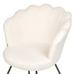 Wyld and Coco X Armless Bouclé Shell Chair White - Black Metal Frame - thumbnail 7