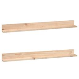 Berkfield Home Wall Shelves 2 pcs 110x11x9 cm Solid Wood Pine in Natural - Size: 110 x 11 x 9 cm - thumbnail 3