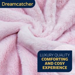 Dreamcatcher Luxury Faux Fur Polyester Throw Over Blanket 160x130cm in Pink - Size: 160x130 cm - thumbnail 4