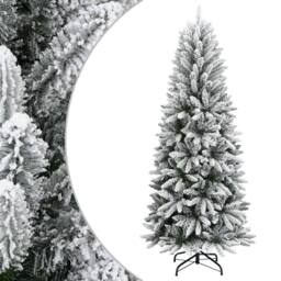 Berkfield Home Artificial Christmas Tree with Flocked Snow 180 cm PVC&PE in White - thumbnail 2