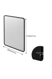 Living and Home Surface Mount Bathroom Storage Mirror Cabinet with Round Corner in Black - thumbnail 6