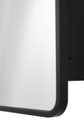 Living and Home Surface Mount Bathroom Storage Mirror Cabinet with Round Corner in Black - thumbnail 5