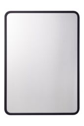 Living and Home Surface Mount Bathroom Storage Mirror Cabinet with Round Corner in Black - thumbnail 4