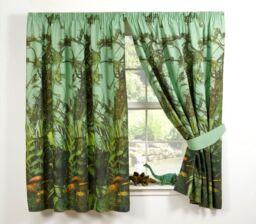 Rapport Home T-Rex Window Polycotton Eyelet Curtains (168 x 183 cm) in Green - Size: 183 cm width x 168 cm drop - thumbnail 2