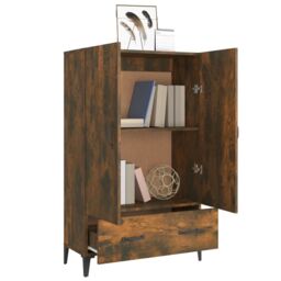 Berkfield Home Highboard Smoked Oak 70x31x115 cm Engineered Wood in Brown - Size: 70 x 31 x 115 cm - thumbnail 4