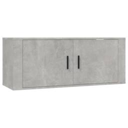 Berkfield Home Classic 3 Piece TV Cabinet Set Concrete Grey Engineered Wood - thumbnail 4