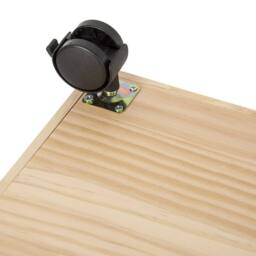 VOGREX Wheeled Wooden Underbed Storage Crate with Acrylic Lid in Beige - thumbnail 4