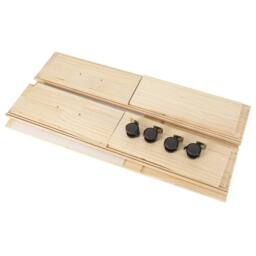 VOGREX Wheeled Wooden Underbed Storage Crate with Acrylic Lid in Beige - thumbnail 5