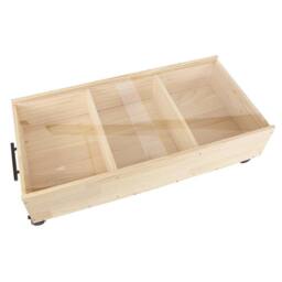 VOGREX Wheeled Wooden Underbed Storage Crate with Acrylic Lid in Beige - thumbnail 1