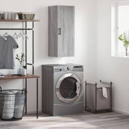 Berkfield Home Wall Mounted Cabinet Grey Sonoma 34.5x34x90 cm - thumbnail 2
